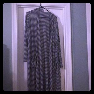 XL lularoe Sarah cardigan gray/black stripe